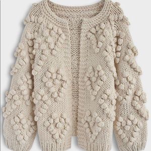 Fuzzy cream cardigan